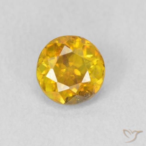 0.53ct 天然 金橙 闪锌矿, 圆形的, SI