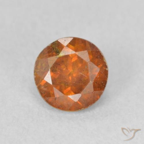 0.65ct 天然 深橙色 闪锌矿, 圆形的, SI