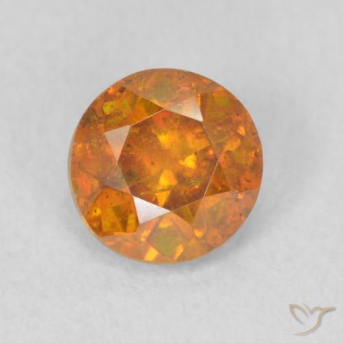 0.78ct 天然 橙棕色 闪锌矿, 圆形的, SI