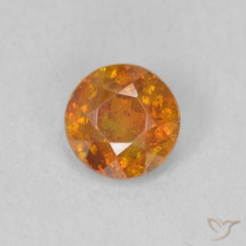 0.46ct 天然 中橙 闪锌矿, 圆形的, SI