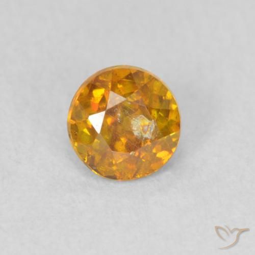 0.44ct 天然 深橙色 闪锌矿, 圆形的, SI