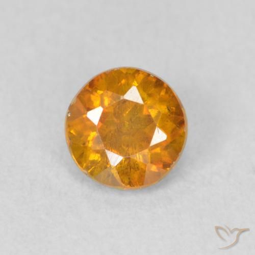 0.50ct 天然 中橙 闪锌矿, 圆形的, SI
