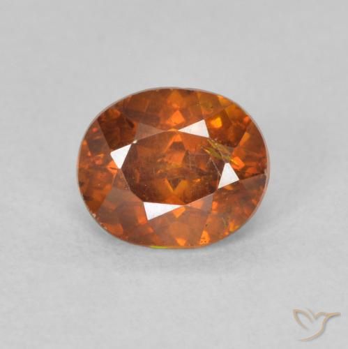 0.93ct 天然 深橙色 闪锌矿, 椭圆形, VS-SI