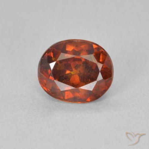 1.42ct 天然 红橙色 闪锌矿, 椭圆形, SI