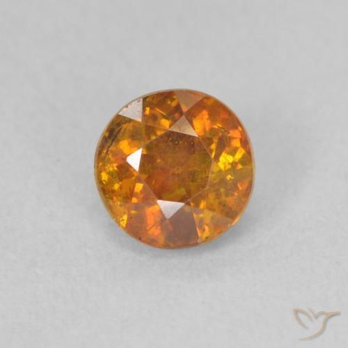 0.81ct 天然 橙棕色 闪锌矿, 圆形的, SI
