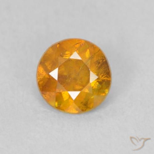 0.42ct 天然 蜜橙色 闪锌矿, 圆形的, SI
