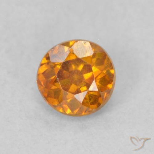 0.35ct 天然 中橙 闪锌矿, 圆形的, VS-SI