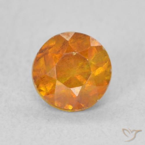 0.61ct 天然 中橙 闪锌矿, 圆形的, VS-SI