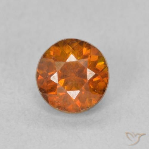 0.73ct 天然 深橙色 闪锌矿, 圆形的, VS-SI