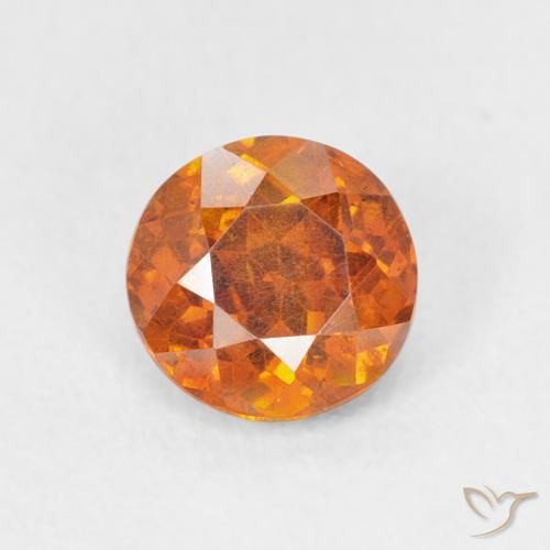 1.08ct 天然 中橙 闪锌矿, 圆形的, VS-SI