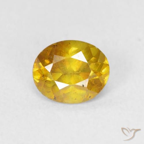 0.65ct 天然 中黄色 闪锌矿, 椭圆形, VS-SI