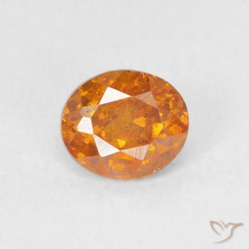 0.51ct 天然 亮橙色 闪锌矿, 椭圆形, SI