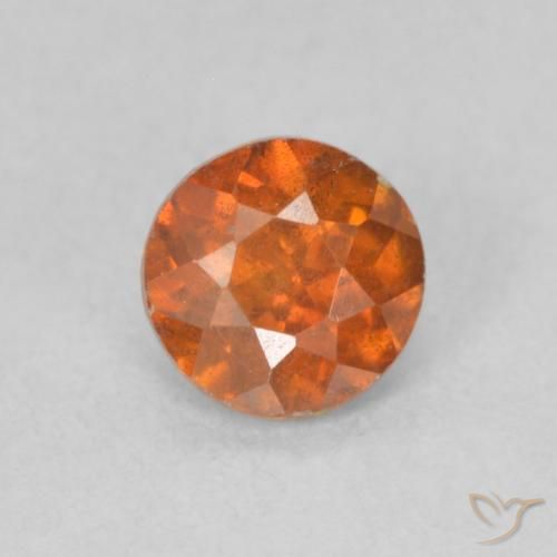 0.61ct 天然 中橙 闪锌矿, 圆形的, SI