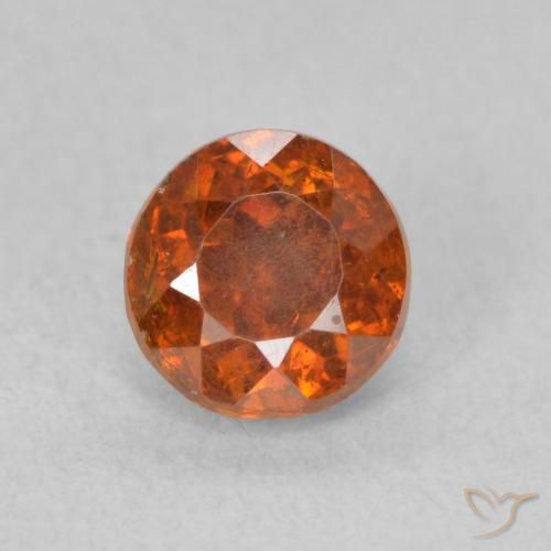 0.85ct 天然 Medium Dark-Orange 闪锌矿, 圆形的, SI