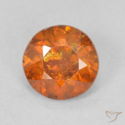 0.62ct 天然 中橙 闪锌矿, 圆形的, SI