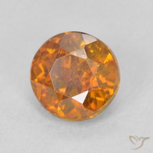 0.64ct 天然 土橙 闪锌矿, 圆形的, SI
