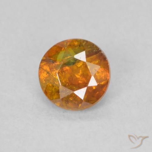 0.30ct 天然 中橙 闪锌矿, 圆形的, SI