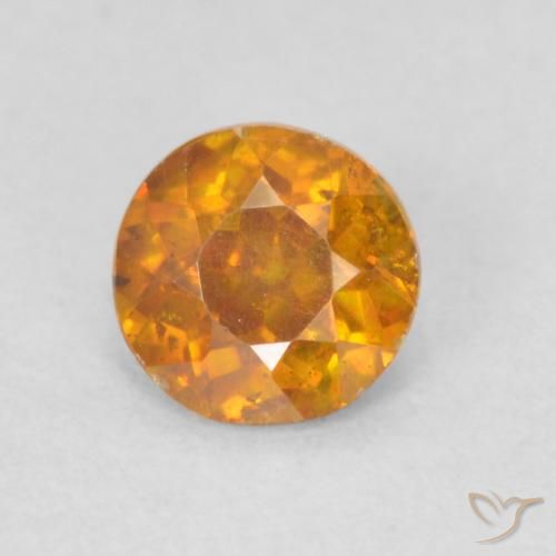 0.42ct 天然 中橙 闪锌矿, 圆形的, SI