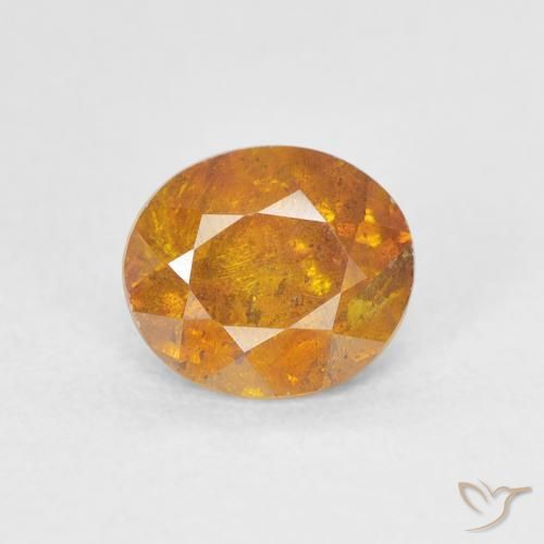 1.25ct 天然 蜜橙色 闪锌矿, 椭圆形, SI