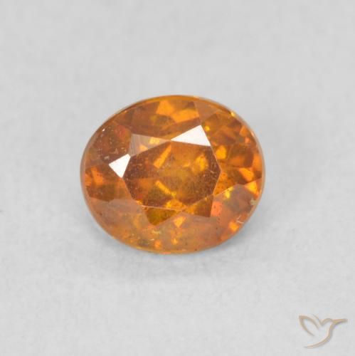 0.54ct 天然 琥珀橙 闪锌矿, 椭圆形, SI