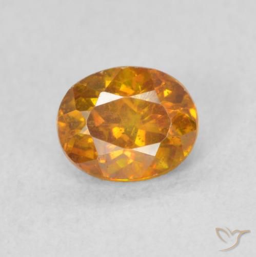 0.59ct 天然 中橙 闪锌矿, 椭圆形, SI