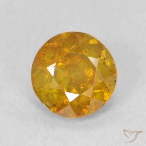 0.84ct 天然 金橙色 闪锌矿, 圆形的, SI