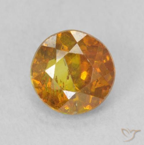 0.91ct 天然 中橙 闪锌矿, 圆形的, SI