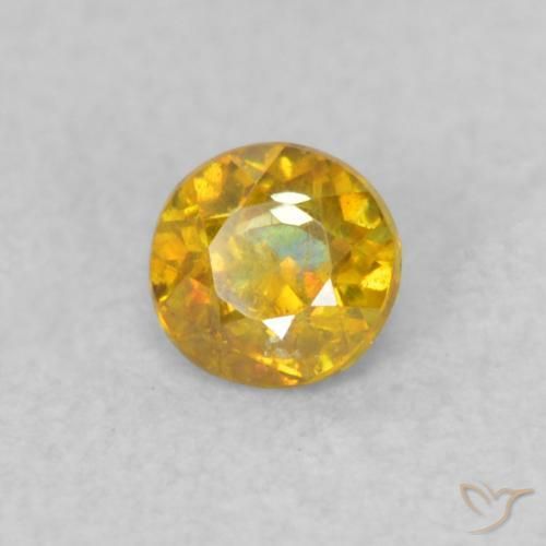 0.19ct 天然 深黄色 闪锌矿, 圆形的, SI