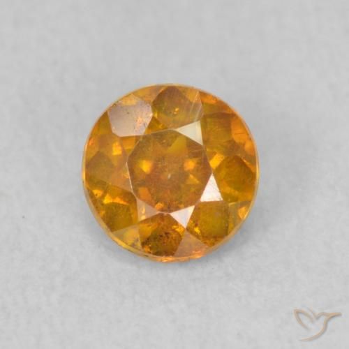 0.52ct 天然 杏橙 闪锌矿, 圆形的, SI