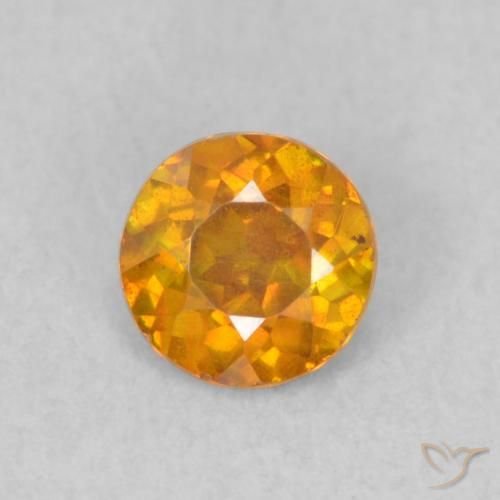 0.47ct 天然 浓橙色 闪锌矿, 圆形的, SI