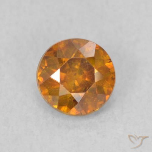 0.53ct 天然 橙棕色 闪锌矿, 圆形的, SI