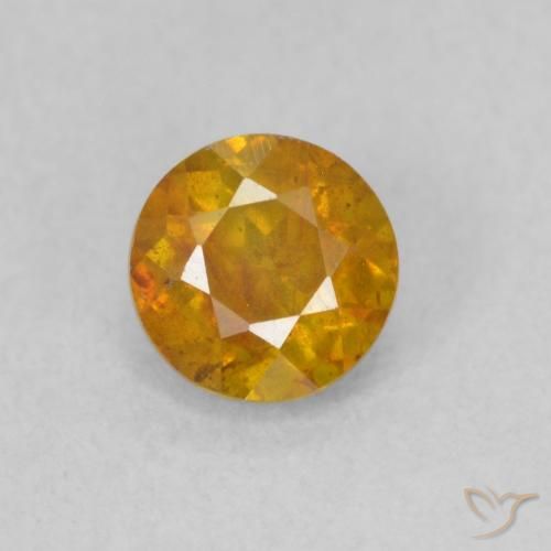 0.66ct 天然 蜜橙色 闪锌矿, 圆形的, SI