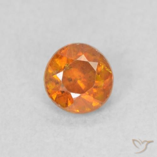 0.34ct 天然 琥珀橙 闪锌矿, 圆形的, SI
