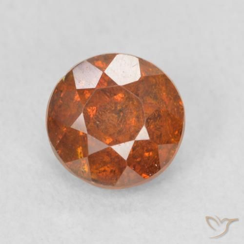 1.28ct 天然 红橙色 闪锌矿, 圆形的, SI