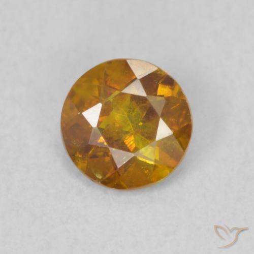 0.46ct 天然 中橙 闪锌矿, 圆形的, SI