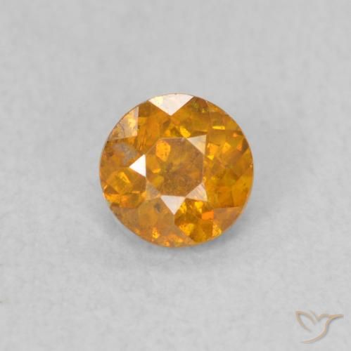 0.42ct 天然 蜜橙色 闪锌矿, 圆形的, SI