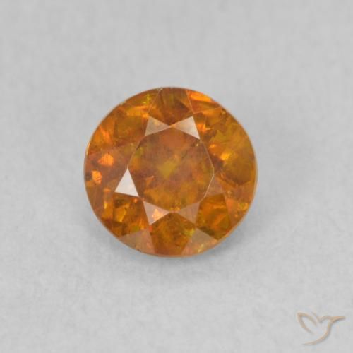0.53ct 天然 中橙 闪锌矿, 圆形的, SI