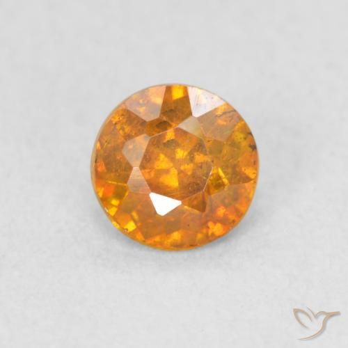 0.45ct 天然 蜜橙色 闪锌矿, 圆形的, VS-SI