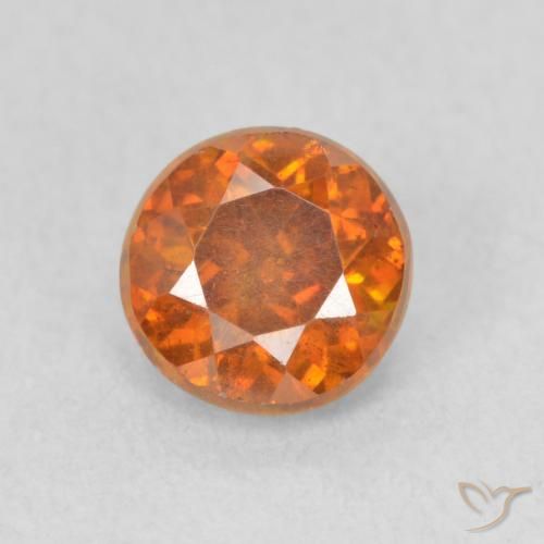 0.94ct 天然 Medium Dark-Orange 闪锌矿, 圆形的, VS