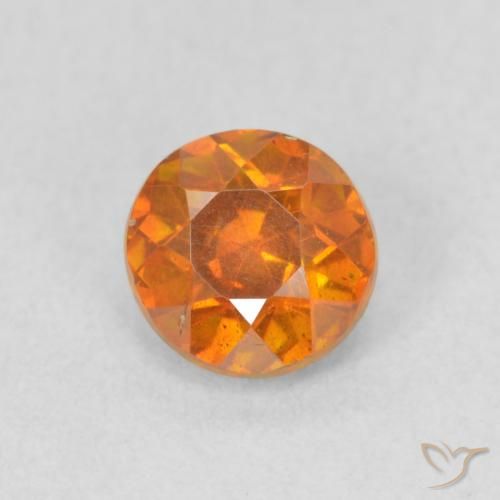 0.75ct 天然 黄橙色 闪锌矿, 圆形的, VS-SI