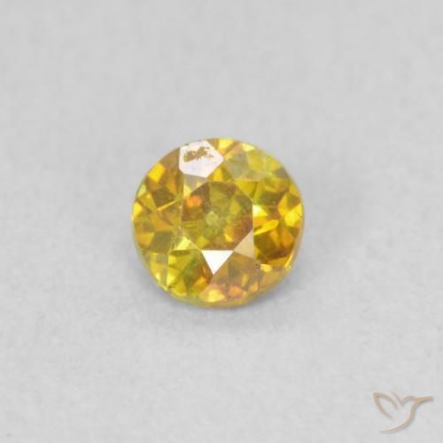 0.24ct 天然 金橙 闪锌矿, 圆形的, VS-SI