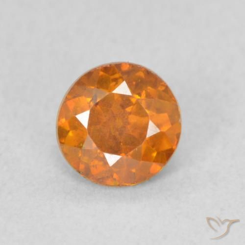 0.57ct 天然 浓橙色 闪锌矿, 圆形的, VS-SI