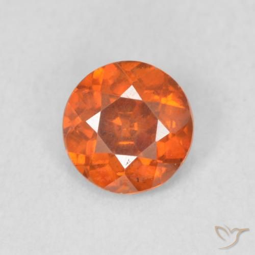 0.43ct 天然 中橙 闪锌矿, 圆形的, VS-SI