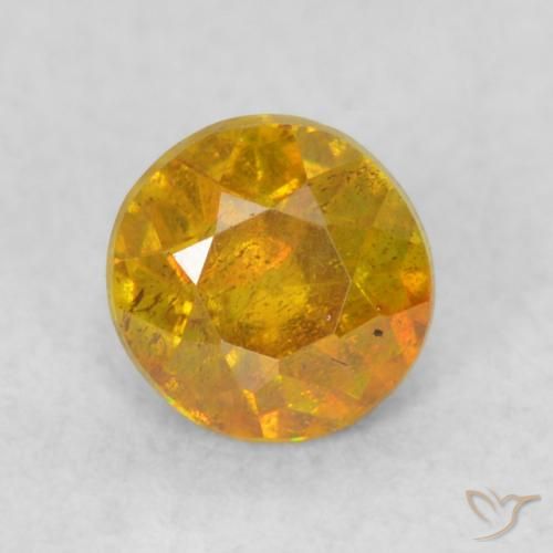 0.42ct 天然 橙金 闪锌矿, 圆形的, SI
