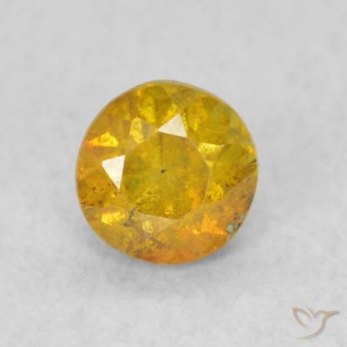 0.35ct 天然 金橙 闪锌矿, 圆形的, SI