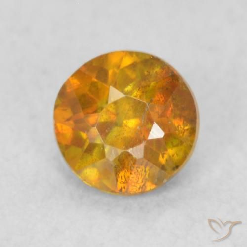 0.40ct 天然 蜜橙色 闪锌矿, 圆形的, SI