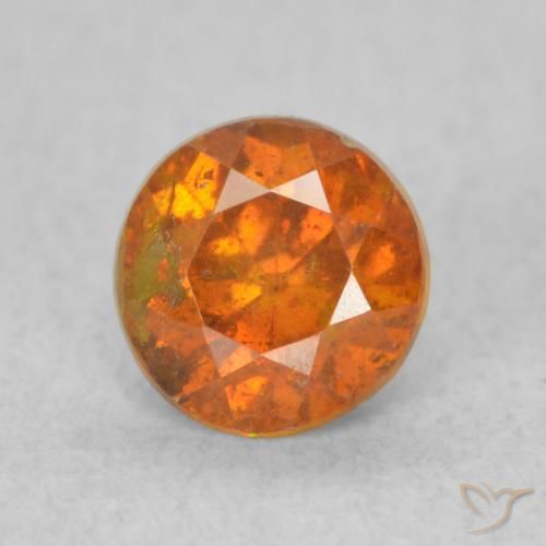 0.63ct 天然 中橙 闪锌矿, 圆形的, SI