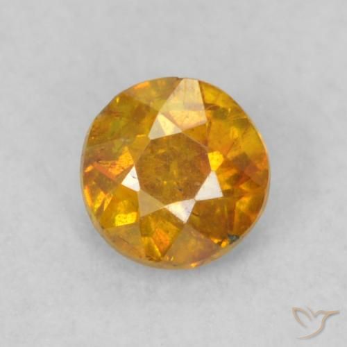 0.25ct 天然 蜜橙色 闪锌矿, 圆形的, SI