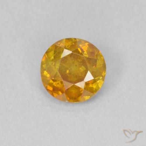 0.45ct 天然 中橙 闪锌矿, 圆形的, SI