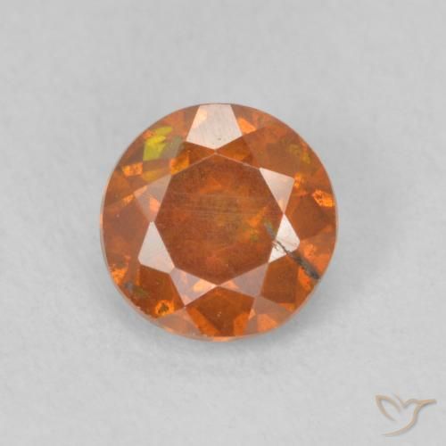 0.85ct 天然 Medium Dark-Orange 闪锌矿, 圆形的, SI